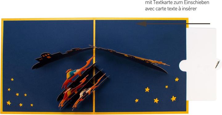 Immagine prodotto Hervorragend 3D Pop-up Karte Nikolaus mit Rentierschlitten Merry Christmas rot (1 pz.)
