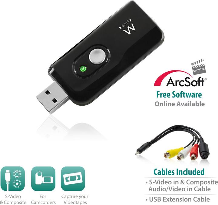 Ewent EW3707 Video-Aufnahme-Gerät USB 2.0