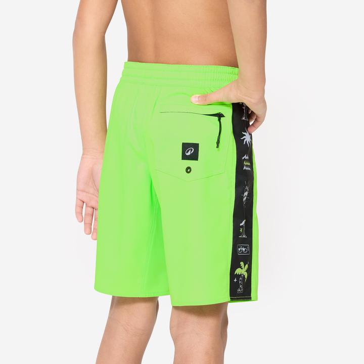 Image du produit Olaian Boardshort surf Garçon - 900 Band vert (14, 15, 16)