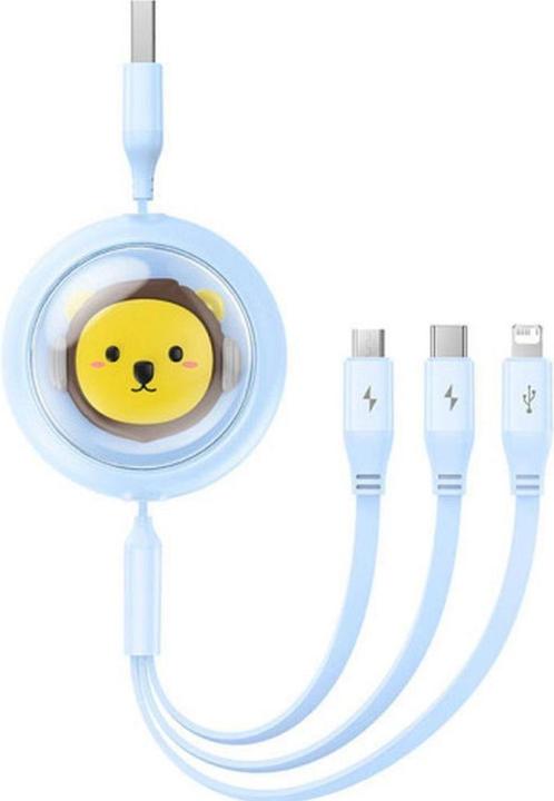 Produktbild Baseus USB cable 3-in-1 charging cable USB to USB-C, USB-M, Lightning 3.5A, 1.1m (blue) (1.10 m)