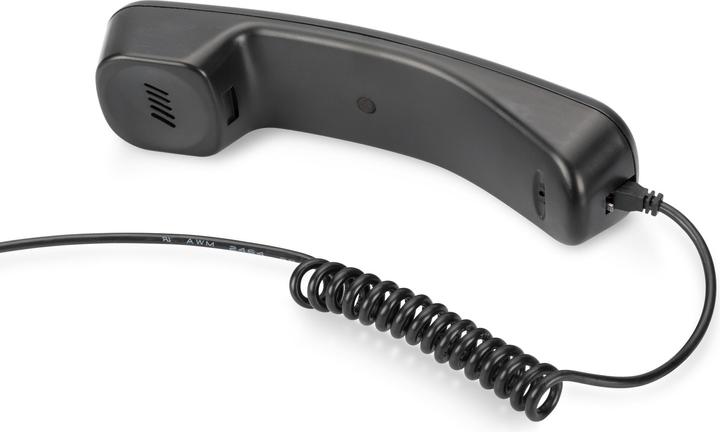 Digitus Telefon Hoerer USB fuer Skype MSN ICQ X-lite Dialpad MediaRing Net2phone etc. schwarz