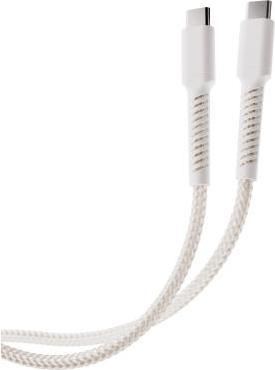 Vivanco Cavo USB-C Longlife, nylon, spina USB-C <> spina USB-C, max. 60W, bianco, 0,50m (0.50 m, USB 3.0)