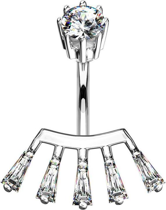 Produktbild Star Piercing Banane Innengewinde silber Prinzessin (Messing, Chirurgenstahl 316L)