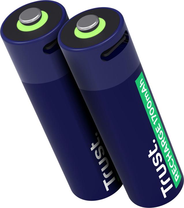Produktbild Trust USB-C Rechargeable Batteries 2p (2 Stk., AA, 1700 mAh)