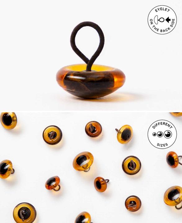 Image du produit I Am Creative Tieraugen mit Öse, Glas, braun, 10 mm