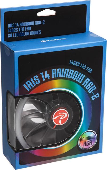 Actual product image Raijintek IRIS 14 Rainbow RGB LED fan, set of 2 incl. controller (140 mm, 2 x)