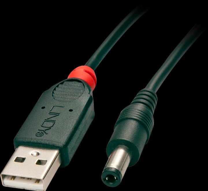 Produktbild Lindy Adapterkabel USB A St - DC 5.5/2.5mm (1.50 m, USB 2.0)