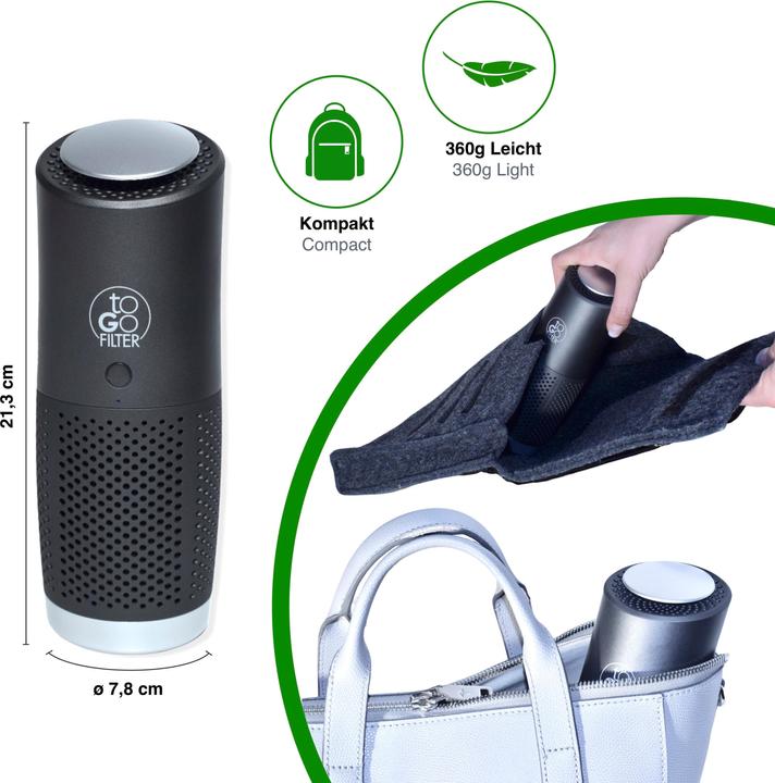 Image du produit toGo Filter Purificateur d'air à emporter, portable (15 m²)
