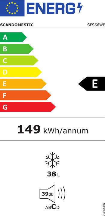 Energie-Label Scandomestic SFS56WE (Freistehend, 38 l)