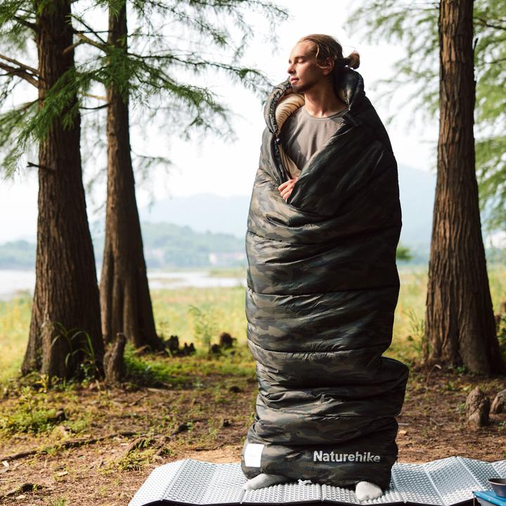 Produktbild Naturehike Warmy square with hat warming cotton sleeping bag M300/Grey/left