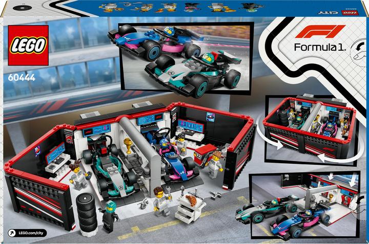 Actual product image LEGO F1 Garage mit Mercedes-AMG & Alpine Rennautos (60444, LEGO City)