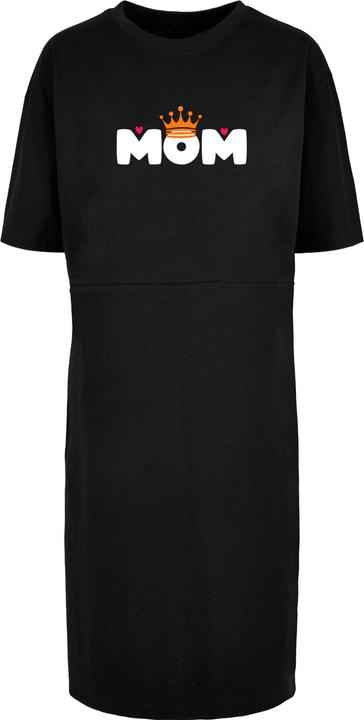 Merchcode Ladies Mothers Day - Queen Mom Organic Oversized Slit Tee Dress - 117783