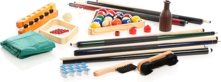 Actual product image Wiltec All-in-one Complete Billiards Accessories Set with 4 Cues, a Triangle, and Wall Holdfast