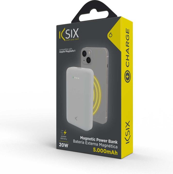 Actual product image KSIX Power Bank 5.000 Mah USB Pd And Qc + Micro USB Cable White (5000 mAh, 20 W)