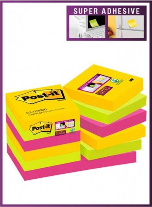 Produktbild Post-it Super Sticky Carnival (48 x 48 mm)