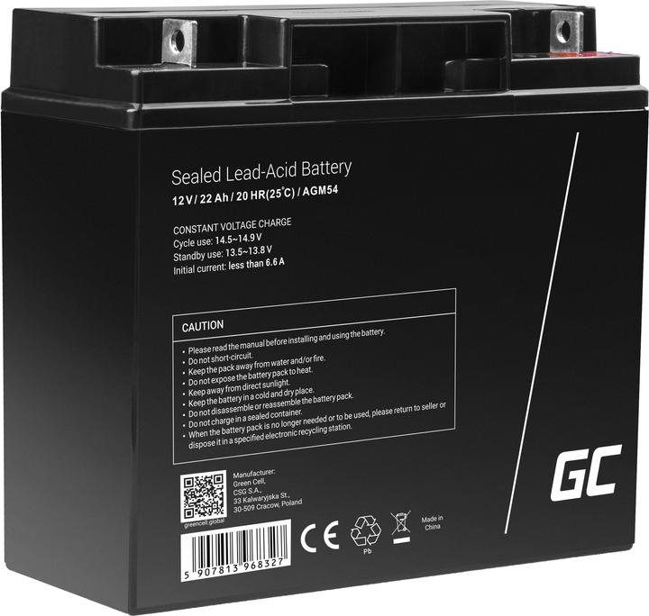 Actual product image GreenCell AGM Battery Lead Acid VRLA - 12V - 22Ah (12 V, 22 Ah)