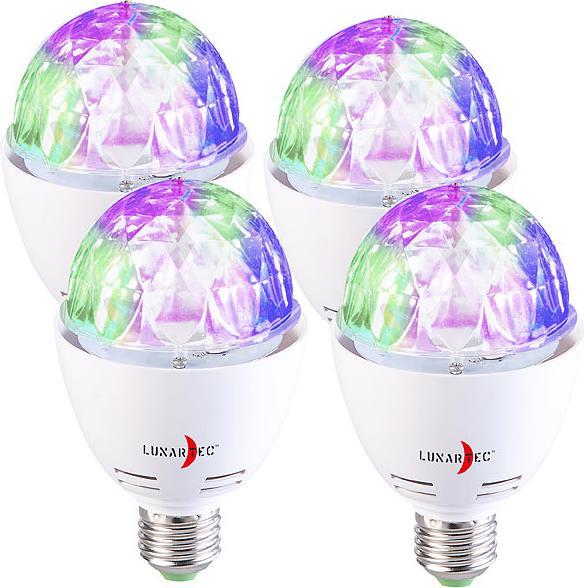 Actual product image Lunartec Set of 3 rotating disco lights with RGB color effects