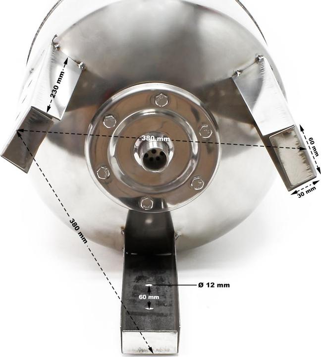 Image du produit Wiltec 100L INOX Réservoir pression à vessie pour la surpression domestique cuve ballon, suppresseur pompe (Pompe à eau domestique)