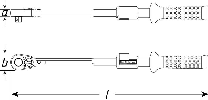 Actual product image HAZET Torque wrench 5122-2CLT ∙ Nm min-max: 40 - 200 Nm ∙ Tolerance: 4% ∙ Square, solid 12.5 mm (1/… (1/2", 40 Nm, 200 Nm)