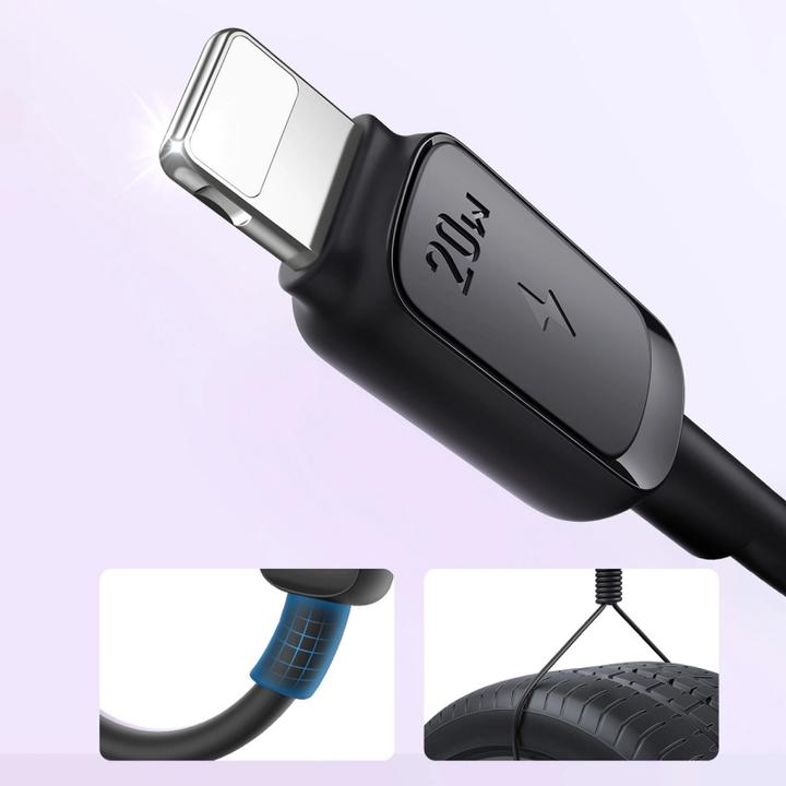 Immagine prodotto Joyroom Cavo USB-C - Lightning della serie Color 20W, 1,2 m - Nero (1.20 m, USB 3.2 Gen 2)