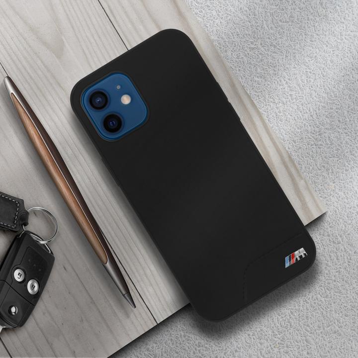 Produktbild BMW M Hard Case PU Leather für Apple iPhone 12 mini - black (Apple iPhone 12 mini)