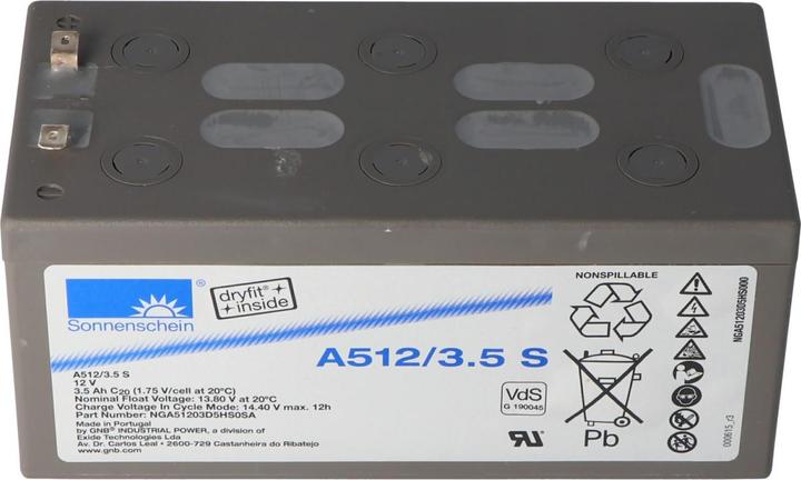 Produktbild Tadiran Akku Dryfit A512/3.5S, VdS-Nr. G190045 (12 V, 3.50 Ah)