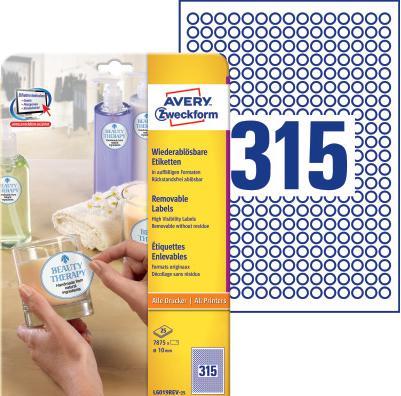 Produktbild Avery Runde Etiketten, ablösbar