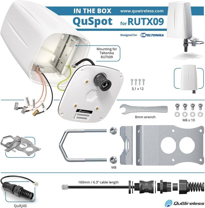 Image du produit Teltonika Antenne LTE QuSpot AX09S Outdoor Boîtier pour RUT-X09 (2G)
