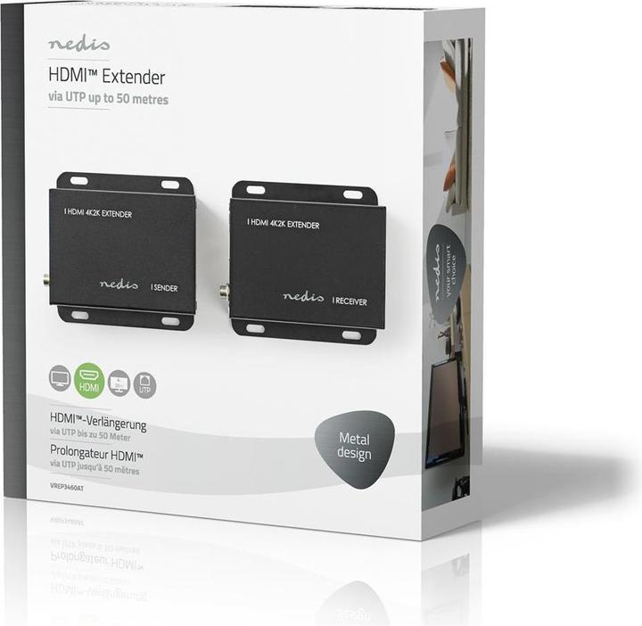 Immagine prodotto Nedis Estensore HDMI|Sopra CAT6|fino a 50,0 m|4Ka30Hz|10,2 Gbps| (1 m, HDMI)