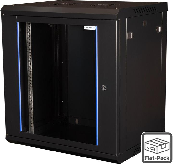 Wirewin 19/ Wandschrank, einteilig, Pro 3nd Generation, Flat-Pack, 600x450mm, schwarz (10.86 HE, 19 Zoll Rack)