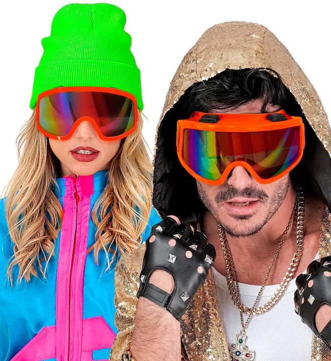 Image du produit Widmann Lunettes de ski néon orange années 80