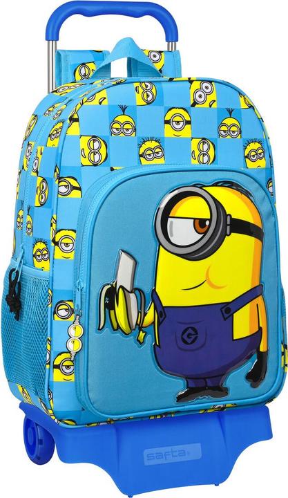 Produktbild Minions Schulrucksack mit Rädern Minionstatic Blau (33 x 42 x 14 cm)