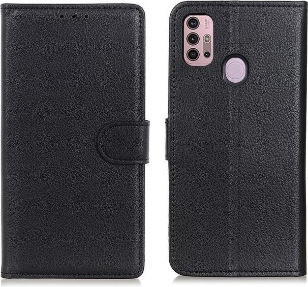 Actual product image MU Classic Litchi Leather Bookcover Series (Motorola Moto G30, Motorola Moto G10)