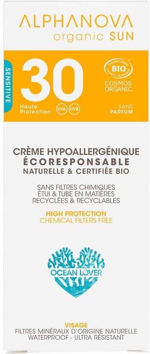 Produktbild Alphanova SUN Creme Bio hypoallergen SPF30+ ohne Parfum Creme (Sonnencreme Gesicht, SPF 30, 50 ml, 500 g)