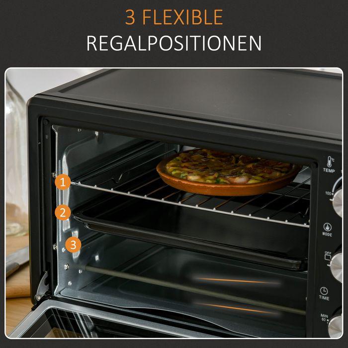 Image du produit Swisshandel24 Mini-four 21L avec 1 support filaire et 1 plaque de cuisson 3 modes de cuisson 100°C-230°C 1400W