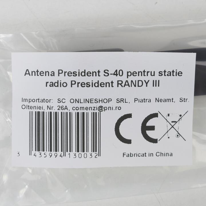 Produktbild President CB-Antenne S-40, TNC-Anschluss, 46,5 cm für RANDY III-Radio