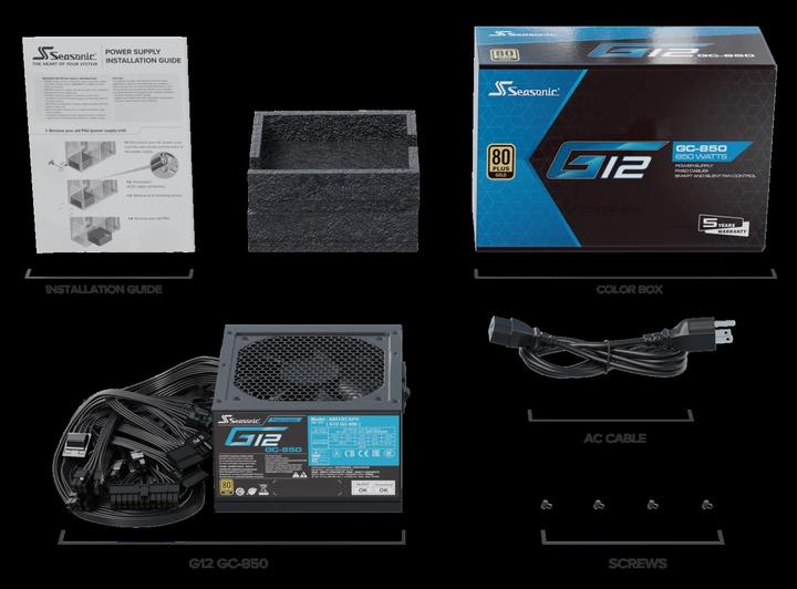 Actual product image Seasonic Power supply unit G12 GC-850 (850 W)