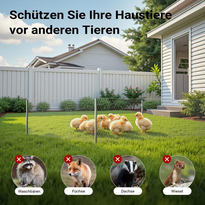 Produktbild Wiltec Volierendraht 5x1m Hasendraht 25mm Maschenweite Sechseckgeflecht Zaun (5 m)