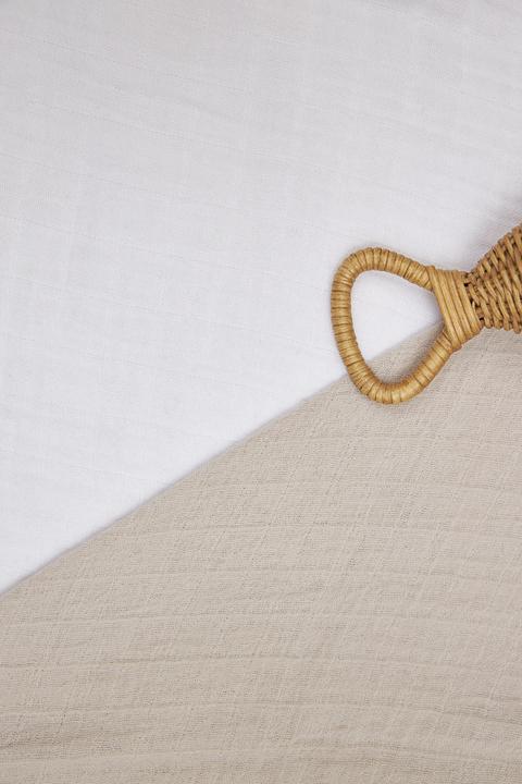 Actual product image Meyco Baby Uni fitted sheet cot - muslin - white - 60x120cm