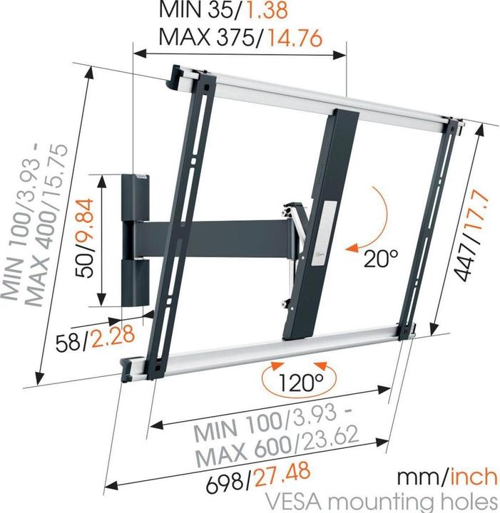 Actual product image Vogels Thin 525 (Wall, 65", 25 kg)