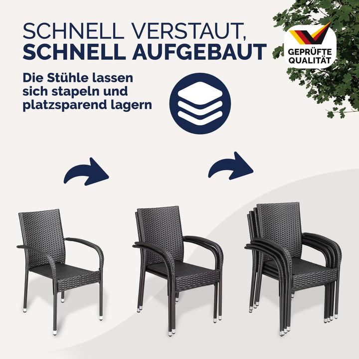 Actual product image Casaria Polyrattan Gartenstühle