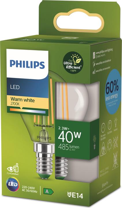 Produktbild Philips Ultra Efficient (E14, 2.30 W, 485 lm, 1 x, A)