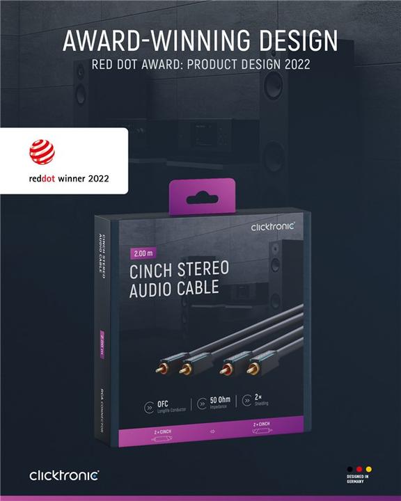 Produktbild clicktronic Stereo-Audiokabel (2 m, Cinch)