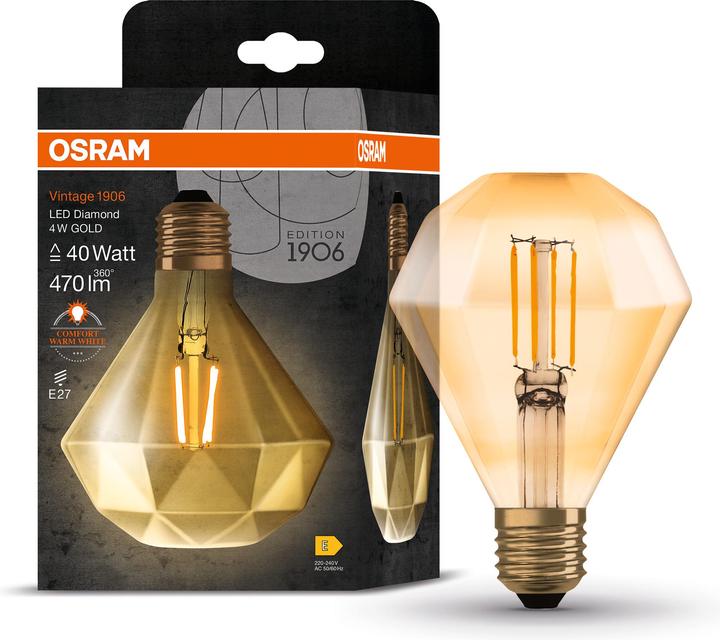 Actual product image Osram LED diamond shape (E27, 4.50 W, 470 lm, 1 x, E)
