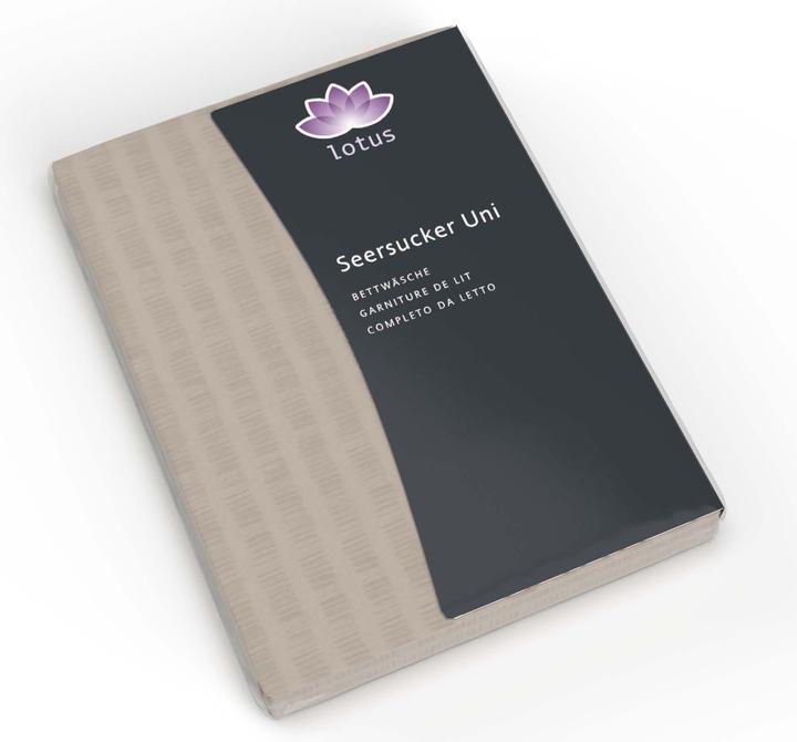 Immagine prodotto Lotus Bettwaren Biancheria da letto in raso Seersucker uni (Copricuscino, 65 x 65 cm)