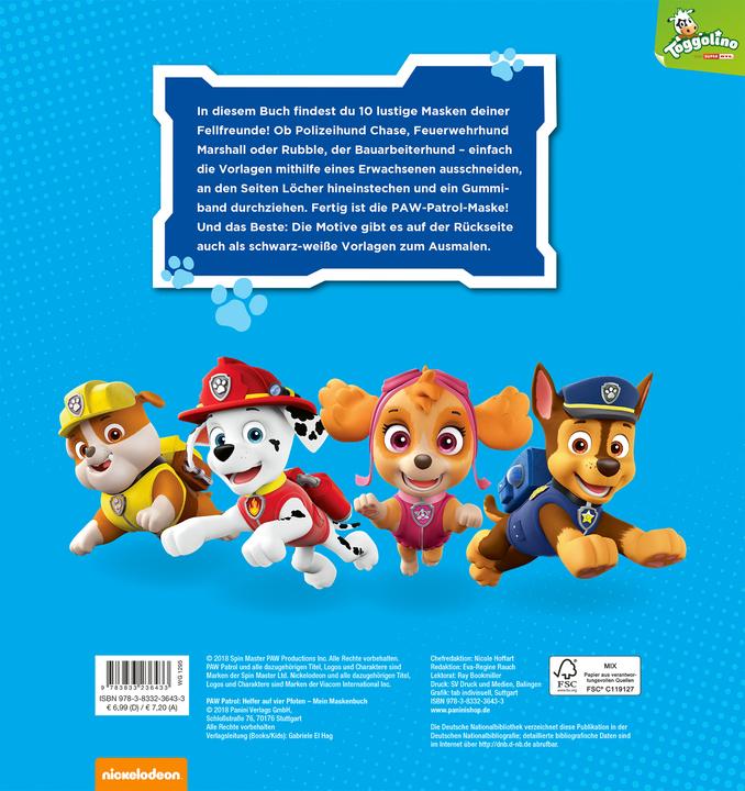 Actual product image Panini PAW Patrol: Mein Maskenbuch (German, Nicole Hoffart, Eva-Regine Rauch, 2018)