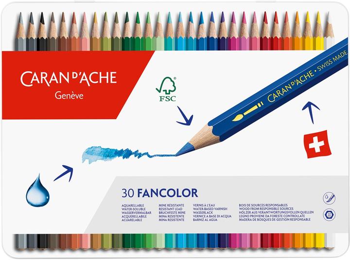 Image du produit Caran d'Ache Fancolor Farbstifte Metallschachtel (Multicolore, 30 x)