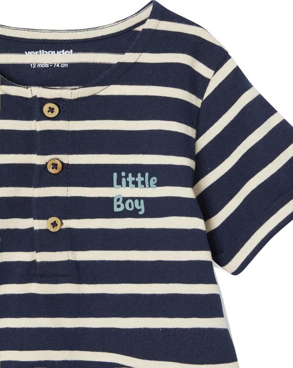 Actual product image Vertbaudet Bio-Kollektion: Gemusterter Baby Kurzoverall (92)