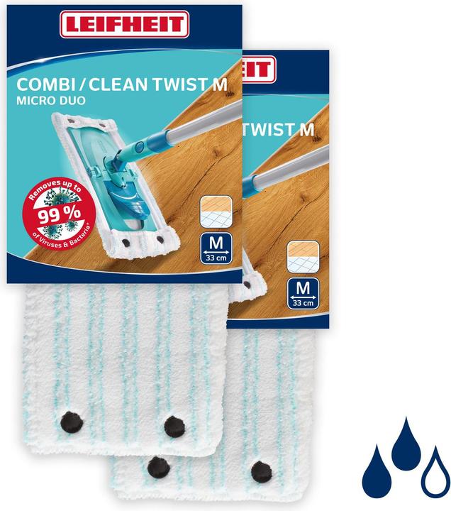 Produktbild Leifheit Bundle Wischbezug CLEAN TWIST M / Combi M micro duo (2er Set) (2 Stk.)