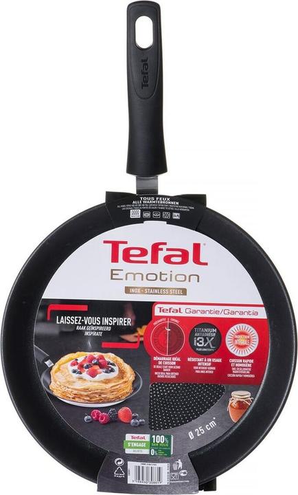 Immagine prodotto Tefal Padella per pancake Emotion E30038 (25 cm, Padella di crêpe, Alluminio, Acciaio inossidabile)